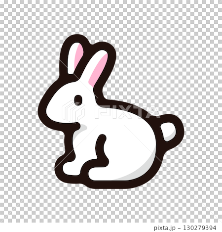 うさぎ、兎のイラストアイコン（ペット・哺乳類・動物素材） 130279394
