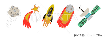 Outer Space and Universe Exploration Object and Element Vector Set 130279675