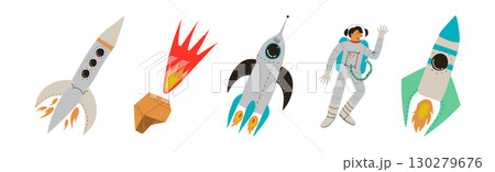 Outer Space and Universe Exploration Object and Element Vector Set 130279676