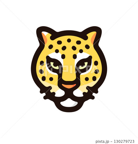 豹、ヒョウのイラストアイコン（モンスター・猛獣・動物素材） 130279723