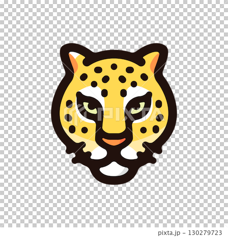 豹、ヒョウのイラストアイコン（モンスター・猛獣・動物素材） 130279723