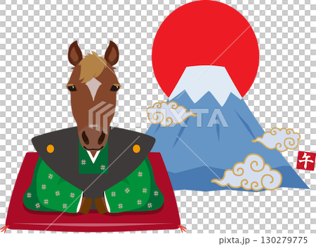 Horse cushion and New Year's pine decoration Horse cushion and New Year's pine decoration 130279775