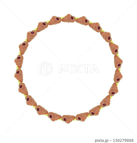 コルネパンの円形飾り枠イラスト 130279888