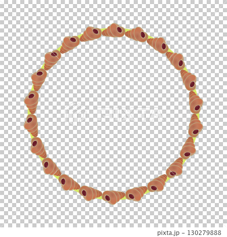 コルネパンの円形飾り枠イラスト 130279888