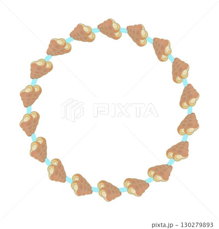 コルネパンの円形飾り枠イラスト 130279893