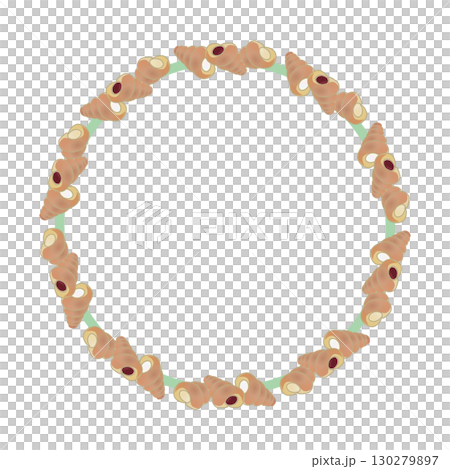 コルネパンの円形飾り枠イラスト 130279897
