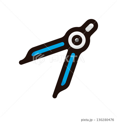 コンパスのイラストアイコン（雑貨・道具・文房具素材） 130280476