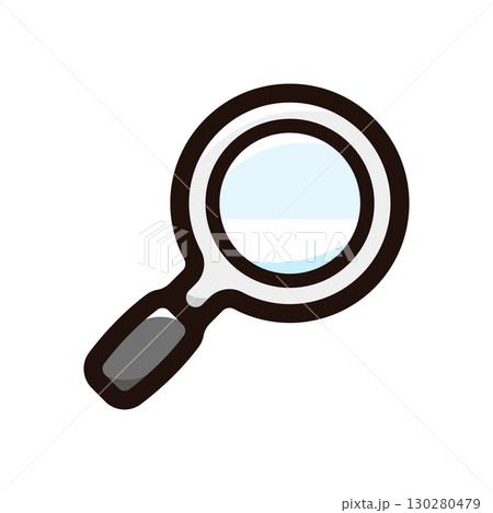 虫眼鏡のイラストアイコン（雑貨・道具・文房具素材） 130280479