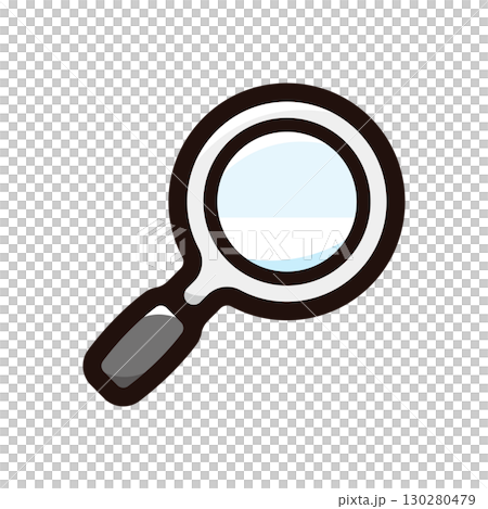 虫眼鏡のイラストアイコン（雑貨・道具・文房具素材） 130280479