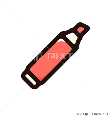 ペン、マーカーペンのイラストアイコン（雑貨・道具・文房具素材） 130280481