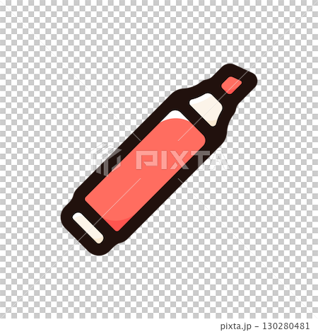 ペン、マーカーペンのイラストアイコン（雑貨・道具・文房具素材） 130280481