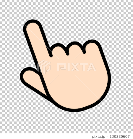 Simple pointing hand symbol 130280607