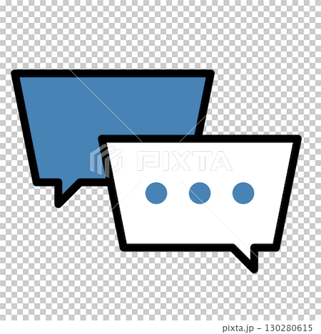 Speech bubble icon representing a conversation Speech bubble icon representing a conversation 130280615