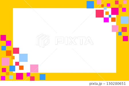 幾何学模様　フレーム　ホワイトスペース　四角形　黄色 130280651