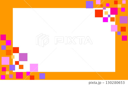 幾何学模様 フレーム ホワイトスペース 四角形 オレンジ色 幾何学模様 フレーム ホワイトスペース 四角形 オレンジ色 130280653
