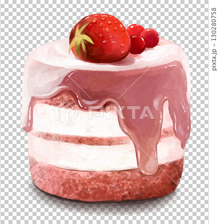 Pink cake illustration 130280758