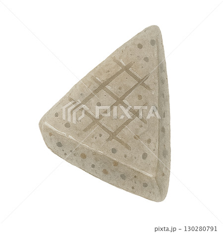 おでんのこんにゃくの水彩風イラスト（PNG切り抜き） 130280791