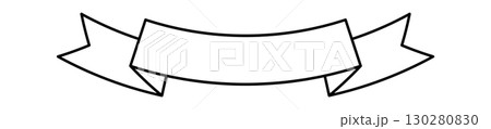 Ribbon Banner Line Art icon. Vector illustration 130280830