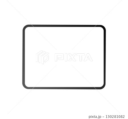 Realistic tablet lying horizontally on white background blank vector mockup for app presentation web interface display and digital design showcase. 130281082
