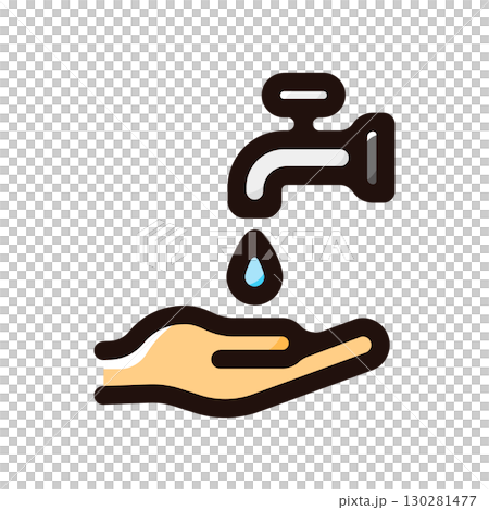 Wudu, ablution, minor purification illustration icon (faith, Middle East, Islamic culture material) 130281477