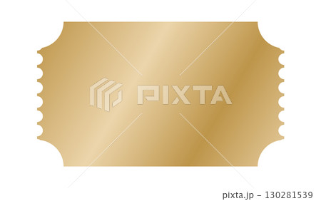 Realistic golden ticket vector for cinema, concert, or VIP event Realistic golden ticket vector for cinema, concert, or VIP event 130281539