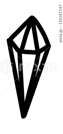 Doodle jewel. Vector icon of diamond shape isolated on a white. Hand drawn line illustration Doodle jewel. Vector icon of diamond shape isolated on a white. Hand drawn line illustration 130281547