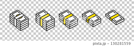 金錢、鈔票、鈔票疊、版面圖標 金錢、鈔票、鈔票疊、版面圖標 130281559