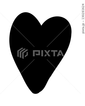 Hand-drawn doodle heart icon simple cute sketch love symbol friendship affection romantic style vector isolated on white background for design and decoration. 130281624