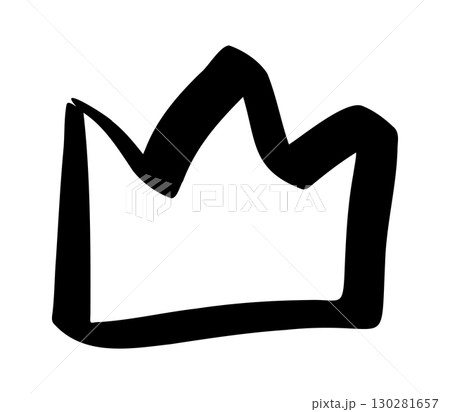 Doodle crown isolated on white background. Vector sketch Doodle crown isolated on white background. Vector sketch 130281657