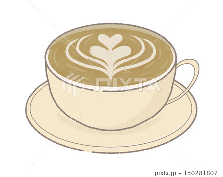 カフェラテのイラスト 130281807