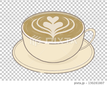 カフェラテのイラスト 130281807
