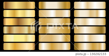Set of realistic gold vector buttons and badges, ideal for UI design, web banners, games, and awards graphics Set of realistic gold vector buttons and badges, ideal for UI design, web banners, games, and awards graphics 130282133