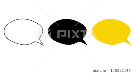 Speech bubble templates set of cute. Chat balloons, text boxes, communication frames, message tags, question labels. Vector illustration isolated on white background. Speech bubble templates set of cute. Chat balloons, text boxes, communication frames, message tags, question labels. Vector illustration isolated on white background. 130282147
