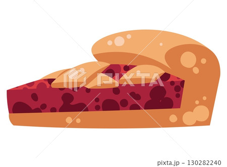 Autumn Berry Pie Slice Flat Vector Illustration Isolated on White. Thanksgiving Dessert Design for Holiday Baking, Food Packaging, Recipe Book, Cafe Menu. Ideal for Seasonal Promo, Harvest Festival Autumn Berry Pie Slice Flat Vector Illustration Isolated on White. Thanksgiving Dessert Design for Holiday Baking, Food Packaging, Recipe Book, Cafe Menu. Ideal for Seasonal Promo, Harvest Festival 130282240