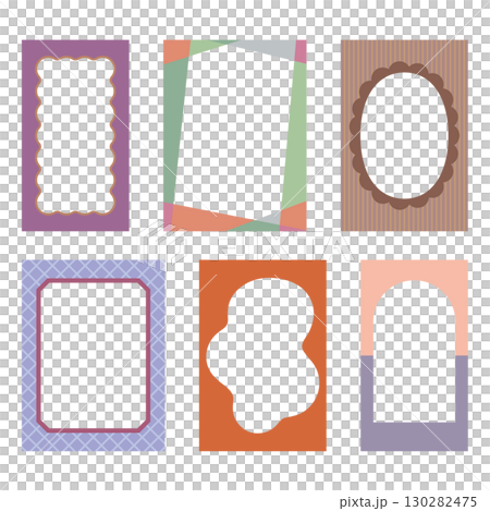 Autumn-colored stylish frame set (6 vertical types) 130282475