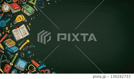 Creative education background with hand drawn school icons for new education 130282733