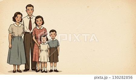 Vintage family portrait serves as poignant memory of lives lost to war and fascism. 130282856