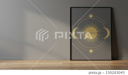 Framed art of cosmic balance for equinox. This spiritual balance in decor 130283045