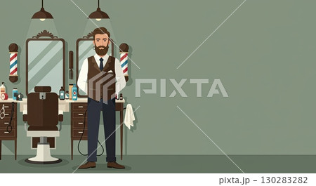 World Beard Day welcome from professional barber. This barber waits for you World Beard Day welcome from professional barber. This barber waits for you 130283282
