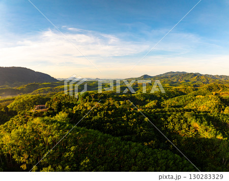 High angle view mountains rainforest green background High angle view mountains rainforest green background 130283329