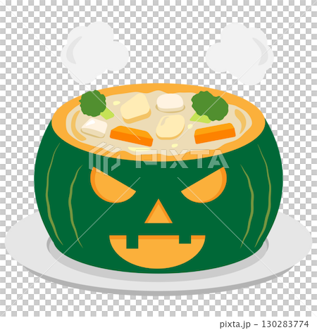 カボチャの中に入ったハロウィンをイメージしたシチューの素材 カボチャの中に入ったハロウィンをイメージしたシチューの素材 130283774