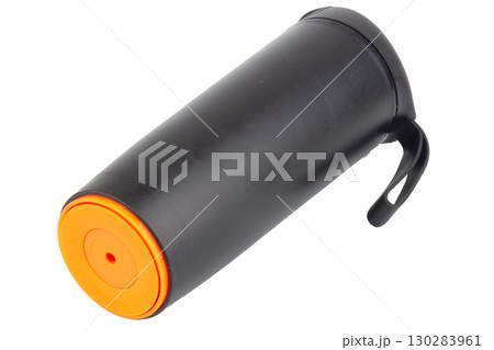 Modern Black Water Bottle on White Background 130283961