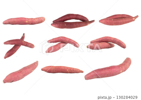 Roasted Sweet Potato on White Background Roasted Sweet Potato on White Background 130284029