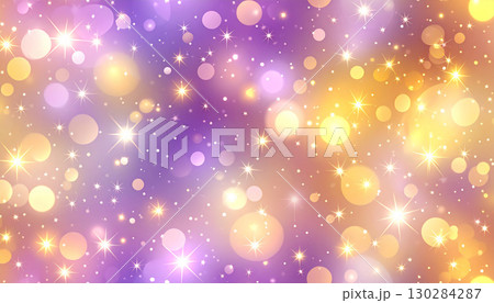 星と光が輝く幻想的な背景イラスト 130284287