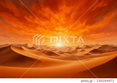 sunset in the desert 130284971