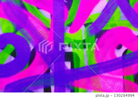 Graffiti Art with Neon Pink, Purple, Green Swirls for Urban 90s Vibe 130284994