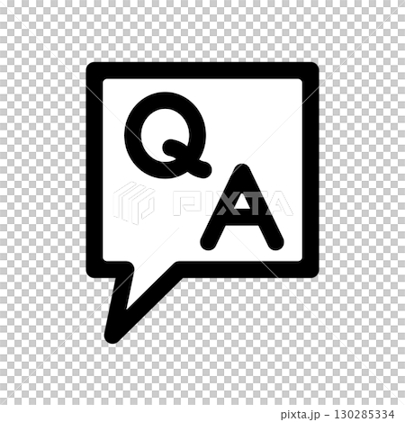 QA speech bubble icon illustration QA speech bubble icon illustration 130285334