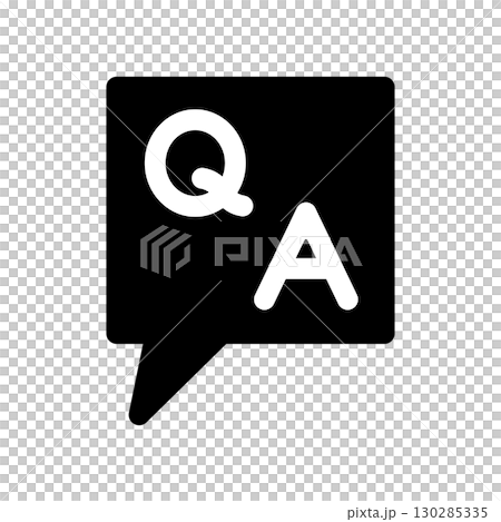 QA speech bubble icon illustration 130285335