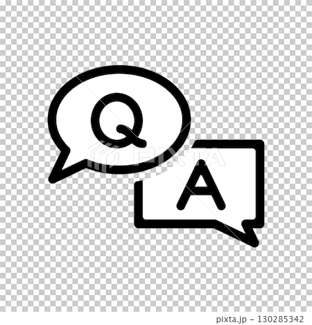 QA speech bubble icon illustration 130285342