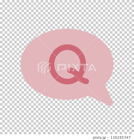 Q speech bubble icon illustration 130285347